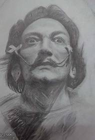 llawysgrif dyn Patrwm tatŵ portread pen