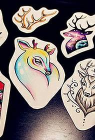 група рукописних малюнків татуювання антилоп