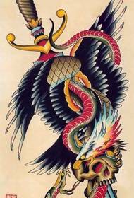 manuscrito cuchillo águila serpiente tatuaje patrón