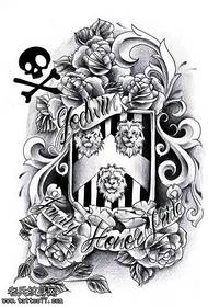 Rukopis Rose Shield Tattoo vzor