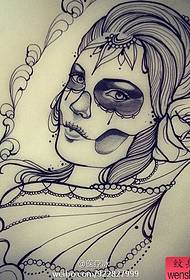 纹身秀图吧推荐一幅死亡女郎纹身手稿图案