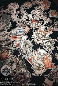allerlei Europese en Amerikaanse stijl cool met een manuscript tattoo-patroon