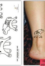 modelo de tatuaxe de elefante de nocello pequeno