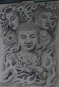 Manuskript Buddha Cixiang tatueringsmönster