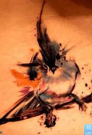 pola tato sparrow abstrak pola