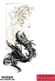 eine Skizze Stil Meerjungfrau Tattoo Arbeit