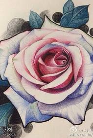 हाथ से चित्रित गुलाब टैटू पैटर्न
