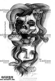 Snake skull beautiful beauty manuscript tattoo pattern