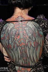 back back 3d mechanical wing tattoo pattern