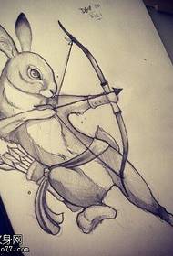 sumbanan sa manuskrito nga plano sa archery bunny tattoo