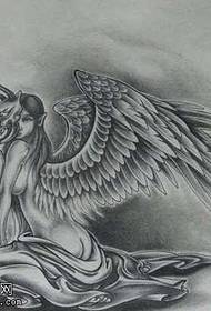 rukopis s prajna maskom uzorak tetovaže ženskog anđela