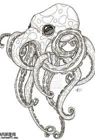 handrit fallegt octopus húðflúrmynstur