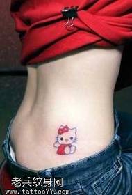 modello di tatuaggio gatto super carino in vita