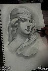 modello del tatuaggio dipinto a mano della Vergine Maria