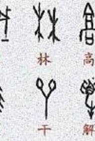प्राचीन ओरॅकल हाड हस्तलिखित टॅटू नमुना