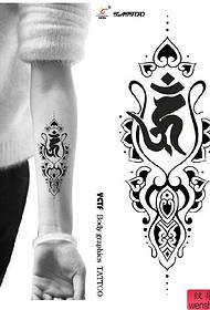 a hand totem Sanskrit tattoo patterns