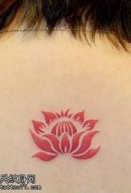 patrón de tatuaje de loto tótem de color de espalda