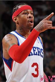 Umdlali we-NBA u-Iverson Rose tattoo iphethini