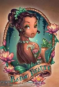 Disney mooi prinses manuscript tattoo patroon