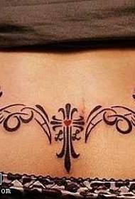 Taille Taille Blummen Rebe Totem Tattoo Muster