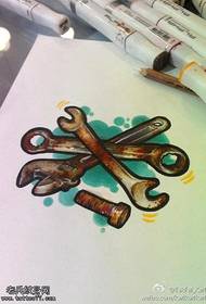 Immagine del manoscritto del tatuaggio della chiave di vite di personalità
