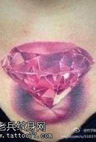 patró de tatuatge de diamants brillants de color rosa