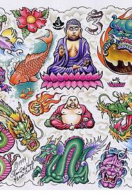 karpe xiaolong buddha lotus prajna løve tatoveringsmønster