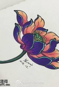 modello tatuaggio loto manoscritto viola