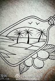 Хайнань пейзажный рисунок татуировки в бутылке