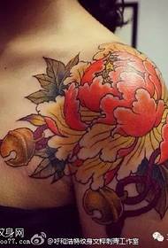 shoulder peony tattoo pattern