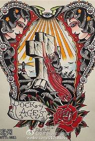 manoscritto grande croce tatuaggio modello