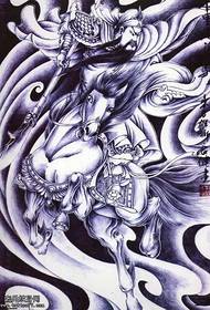 Eskuizkribua Guan Yu Ben Ma tatuajeen diseinuei aurre egiteko