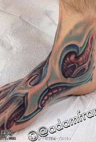 3D mechanesch Fouss Tattoo Muster