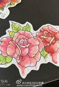 modello di tatuaggio manoscritto rosa rossa