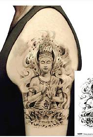 beso handi bat Buddha lotus tatuaje eredua