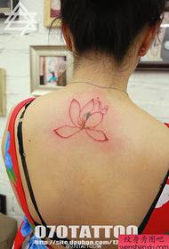 მარტივი უკანა სილამაზე Old lotus tattoo model