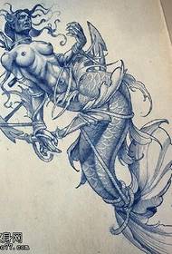 käsinmaalattu merenneito demoni tatuointi malli