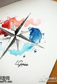 modello del tatuaggio della bussola del vento dell'inchiostro