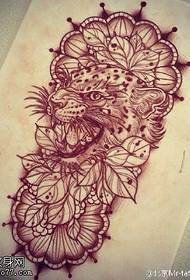 rukopis klasický tiger vanilkový tetovací vzor