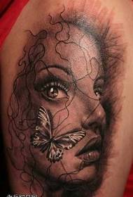 käsivarsikauneus muotokuva perhonen tatuointi malli