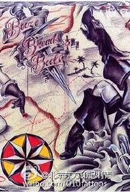 Modello di tatuaggio manoscritto di bellezza sexy stile West Coast