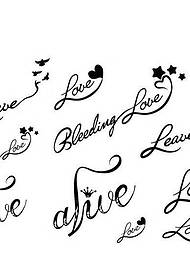 набір тотемних літер коронних дизайнів татуювання кохання, якими поділяються малюнки тату-шоу
