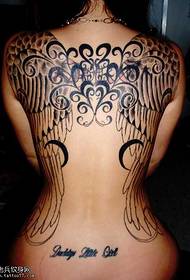 Επιστροφή ωραίο μοτίβο τατουάζ φτερά τοτέμ