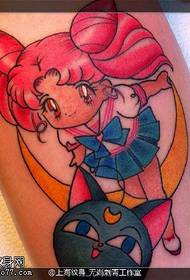 kreslená holčička tetování vzor