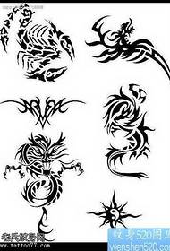 rękopis skorpion smok słońce totem wzór tatuażu