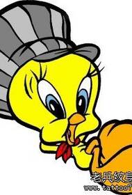 un patrón de manuscrito da tatuaxe de pato