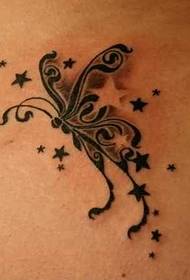 Motif de tatouage totem papillon pentagramme