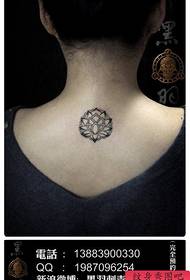 Cuello de niña tótem muy popular pequeño patrón de tatuaje de loto
