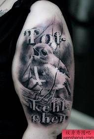 een vogeltattoo op de grote arm