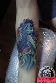 arm a beautiful popular zombie bride tattoo pattern